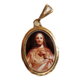 B. Antigo - Medalha Sacra Sagrado Coração De Jesus 2 Faces