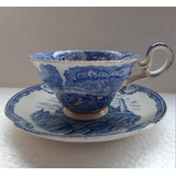 B. Antigo- Xícara De Chá Porcelana Inglesa Azul E Branco Xpi