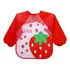 Babador Avental C  Mangas Impermeável Bebê Infantil Papinha Cor Vermelho Diversão