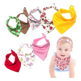 Babador Bandana Kit 10 Ezzif Menina C  2 Botoes