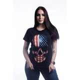 Babylook American Skull Camiseta
