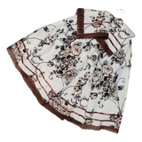 Baiana Estampada Floral Marrom