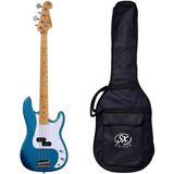Baixo Sx Spb57 Azul Lpb Precision Bass 4 Cordas Com Bag nfe