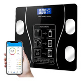 Balança Digital Bioimpedancia Corporal Aplicativo Bluetooth Cor Preto