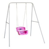 Balanço Infantil Com Suporte Para Apartamentos Area De Lazer Cor Rosa chiclete