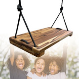 Balanço Infantil Suspenso Madeira Com Corda Quintal Jardim