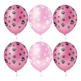 Balão - Bexiga Patinha De Cachorro Rosa - 25 Unidades