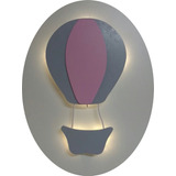 Balão Com Led Luminária Parede Decoração Quarto Bebe Rosa