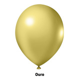 Balão Liso 8 Polegadas Pct C/50 Unid Cor Ouro
