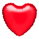 Balão Metalizado Coração Vermelho Decoração 45cm Un