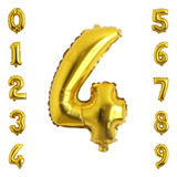 Balao Numero Dourado Metalizado