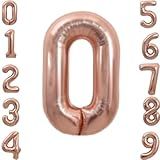 Balão Numero Metalizado 100cm Prata, Balão Metalizado Numero Gigante Prata, Balão De Número Grande Prateado Metalizado 1 Metro (rose Gold-0)