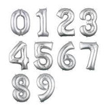 Balão Números Metalizado Prata ( 70 Cm ) Mandar No Chat 