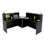 Balcão Atendimento De Canto Em L Recepção consultório 120x60 Cor Preto