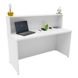 Balcão Atendimento Recepção Consultório 1400x600 Netmobil Cor Branco