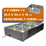 Balcão Buffet Rechaud Square Line Buffet Self Service Termico 6 Cubas Quentes Ekenox