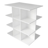 Balcão Central Com Nichos Para Loja Comércio Modular Cor Branco Klithovit Decor 206