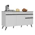 Balcão Cozinha Gabinete Pia 150cm Veneza Multimóveis V3740 Cor Branco/preto