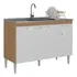 Balcão De Cozinha Gabinete Para Pia 120cm Paris Multimóveis Mp2215 Cor Rustic branco