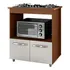 Balcão Moblis Móveis Cooktop 5 Bocas Forno Microondas Multiuso Elisa Cor Savana off White