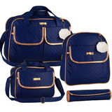 Bambinelli Kit Bolsa Maternidade Com Mochila Menina Menino Cor Azul marinho