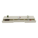 Bancada Aparador 3 Gavetas Suspenso Sala Nobre Off White R m