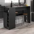 Bancada Balcão mesa De Cozinha Com Adega Multimóveis Mp2144 Cor Preto
