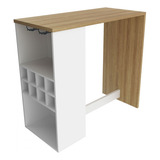 Bancada De Cozinha Ad5003 Branca amêndoa   Tecno Mobili Cor Marrom