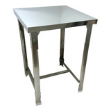 Bancada Mesa Central Tampo Inox Forte Industrial 60x60cm