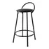 Banco Banqueta Com Assento Redondo Preto Branco 70cm Cor Preta
