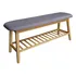 Banco Recamier Almofadado Com Sapateira 100cm Bambu cinza