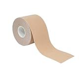 Bandagem Fita Tape Elástica Adesiva Muscular Funcional Rolo 5M X 5cm Evita Lesões Recuperação Fisioterapia  Bege 