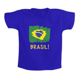 Bandeira Do Brasil   Brasil    Copa Camiseta Infantil Azul
