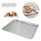 Bandeja Aco Inox Retangular
