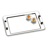Bandeja Inox Retangular Com
