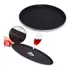 Bandeja Redonda Garçom Antiderrapante Borda De Metal 40 Cm