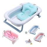 Banheira Bebê Dobrável Rígida Infantil Confortável Segura Cor Rosa