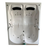 Banheira Grécia Master Reta Dupla Com Hidro Aquecedor E Kit Cromo Jp Banheiras Cor Branco