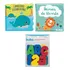 Banho Infantil Menino 2 Livros E Letras Para Hora Banho Bebe Cor Fundo Mar/ Animais Floresta