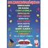 Banner Didático Pedagógico Educativo 1m X 64cm Variados Silabário Tabuada Mapa Alfabeto Números Combinados Calendário 