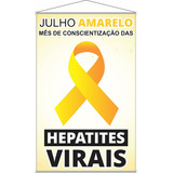 Banner Julho Amarelo Mês Da Consciência Da Hepatite 1mx63cm