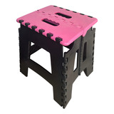 Banqueta Banco Banquinho Portatil Retratil Dobravel 100kg Cor Rosa