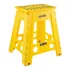 Banqueta Banquinho De Plástico Dobrável 45cm 150kg Com Alça Cor Amarelo