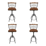 Banqueta Moreira Artes Cor Preto Com Acabamento Cromado Do 70cm Do Alto X 4u