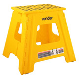 Banqueta Plastica Dobravel Amarela