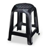 Banqueta Preta Banquinho Banco Plastico Suporta 120 Kg