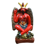 Baphomet   25 Cm  pintada  Imagem De Gesso Pintada Amão