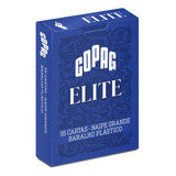 Baralho Plástico Elite Azul Copag 55 Cartas Naipe Grande