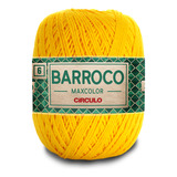 Barbante Barroco Maxcolor 6 Fios 200gr Linha Crochê Colorida Cor Canário-1289