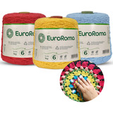 Barbante Euroroma 1 Kg Fio 6 Para Croche Trico Varias Cores